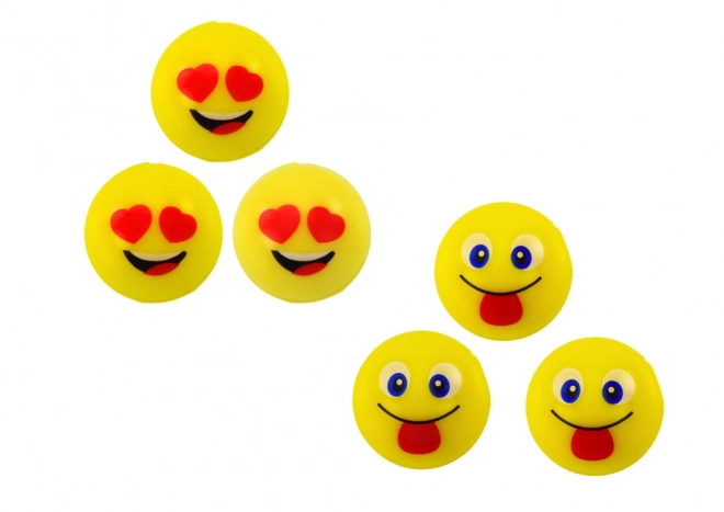 Ensemble de 6 balles rebondissantes Emoji jaunes