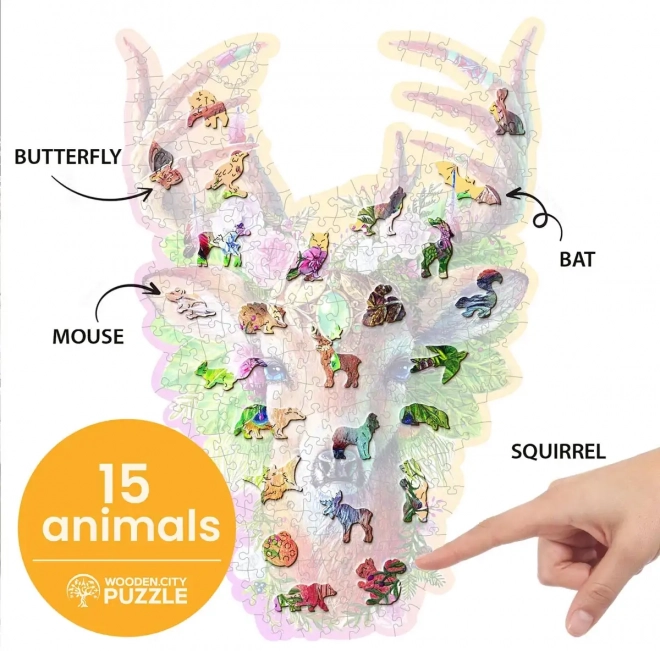 WOODEN CITY Puzzle en Bois Cerf de Mode 250 pièces EKO