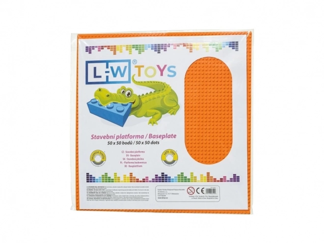 L-W Toys Grande plaque de construction 50x50 points orange