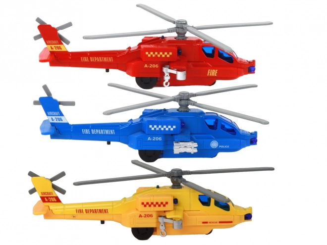 Hélicoptère de secours en aluminium avec son et lumières intégrés