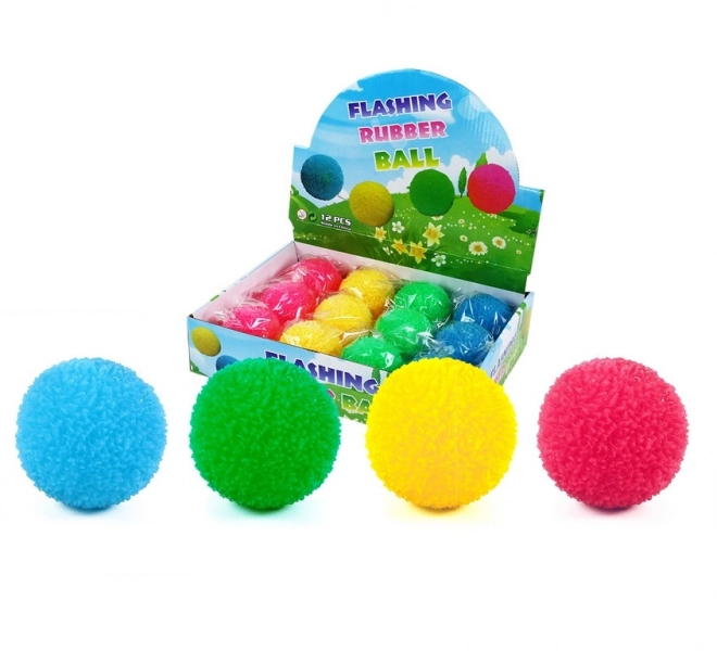 Balle rebondissante colorée avec lumière 6,5 cm