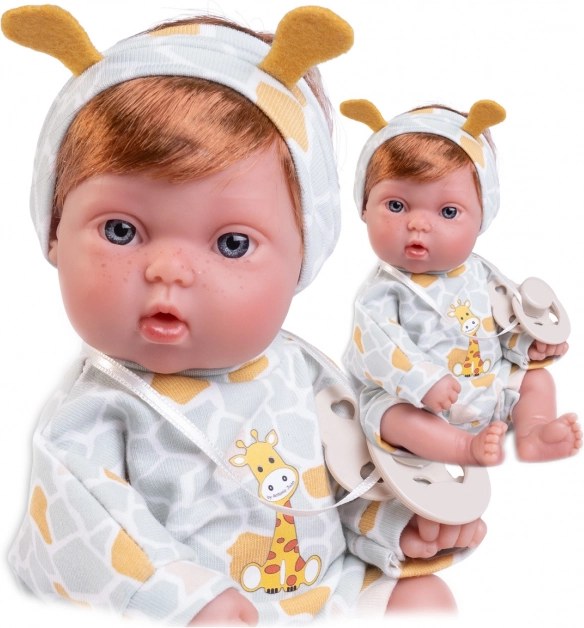 Poupée bébé réaliste Picolín avec tenue girafe 21 cm
