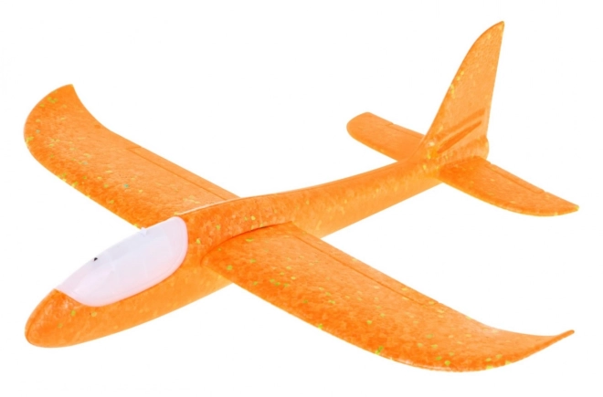 Modèle d'avion en polystyrène + stabilisateur mobile + lumières – Orange