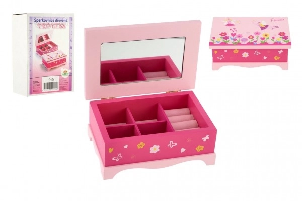 Cabinet à bijoux Princess miroir bois 17x7x11,5cm en boîte