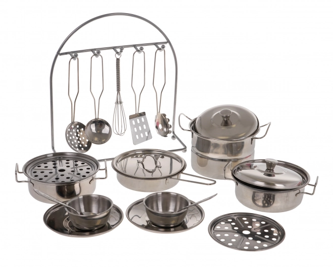 Ensemble de casseroles métalliques + accessoires - 23 pièces