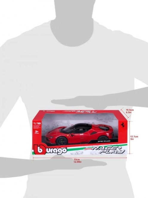 Modèle métallique Ferrari SF90 Stradale rouge 1:18