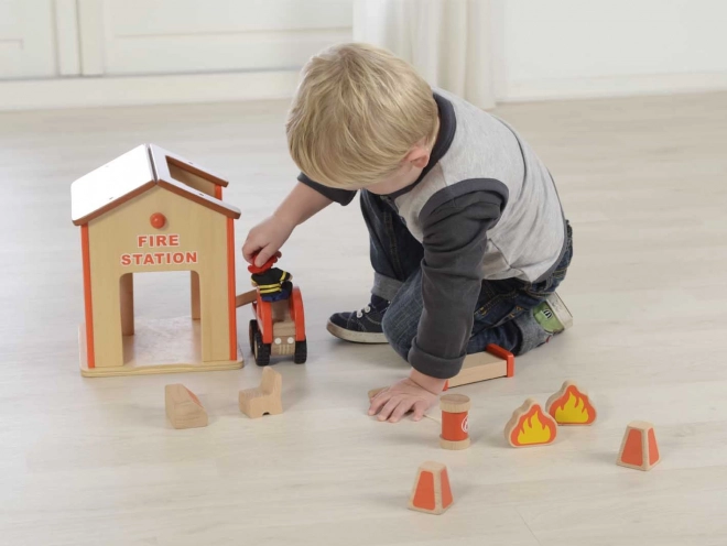 Mini caserne de pompiers en bois Masterkidz