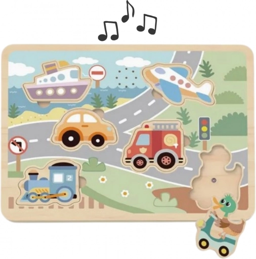 Tooky Toy puzzle interactif en bois véhicules