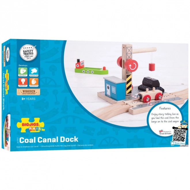 Bigjigs Rail Quai de charbons avec grue