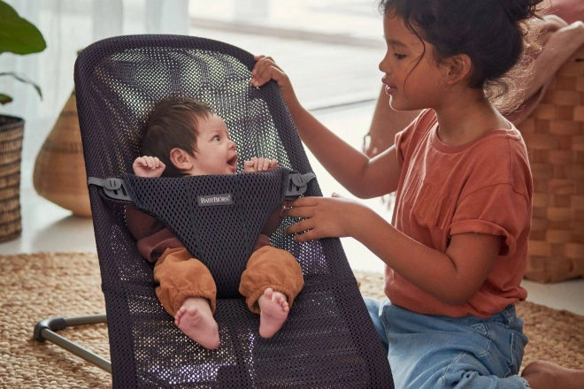 BABYBJÖRN - Transat BLISS MESH - Rose Perle – Anthracite