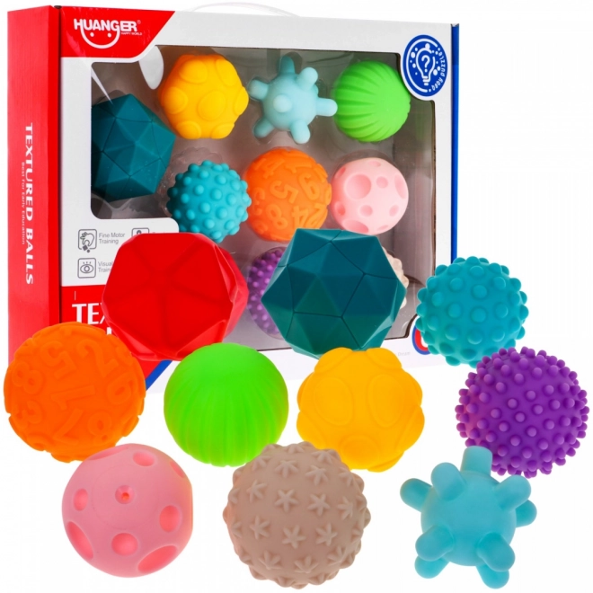 Ensemble de 10 balles en caoutchouc pour enfants à partir de 6 ans et adultes Jouet sensoriel antistress