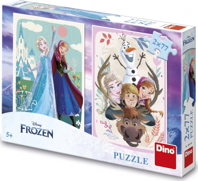 Puzzle La Reine des Neiges : Anna et Elsa 2x77 pièces
