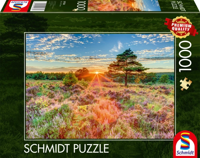 Puzzle Coucher de soleil sur la bruyère