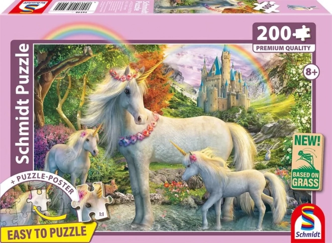 Puzzle Licorne avec Jeunes 200 Pièces