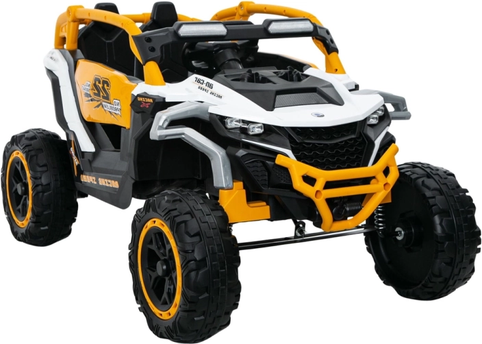 Voiture électrique pour enfants jaune et blanche 4x4