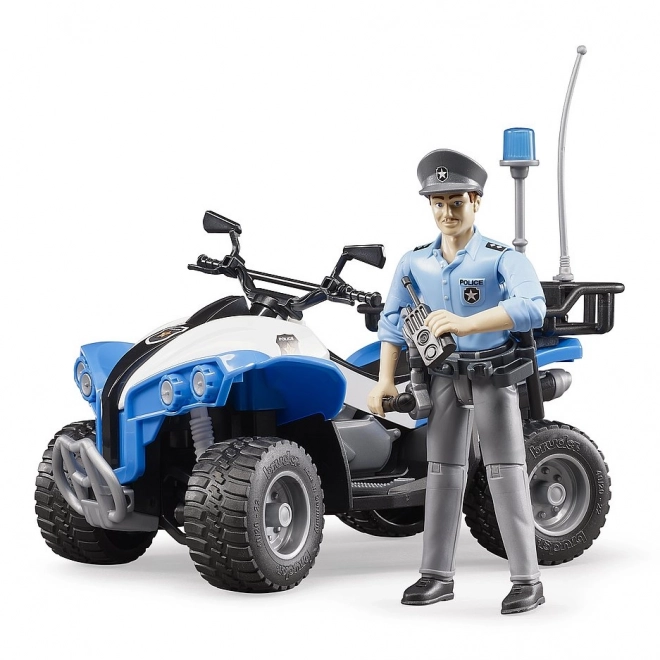 Bruder Bworld quad bleu de la police avec figurine