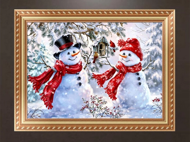 Broderie de Diamants Bonhomme de Neige Mosaïque de Noël 5D