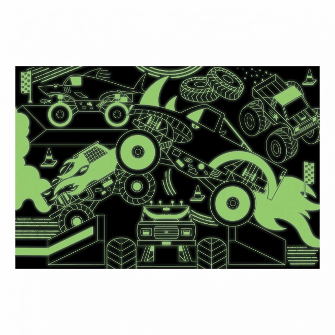 Puzzle Monster Trucks Lumineux de Mudpuppy - 100 pièces