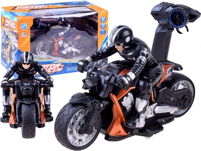 Moto RC de sport avec pilote 2,4 GHz – Orange