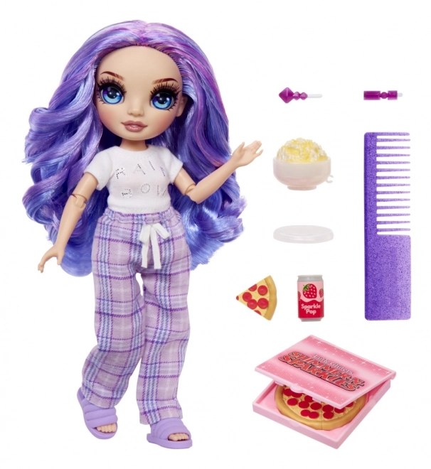 Rainbow High Junior Fashion poupée en pyjama - Violet Willow