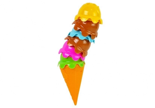 Crème glacée en gaufre Jeu d'arcade coloré avec une tour pyramidale pour toute la famille