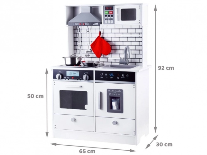 Grande cuisine en bois avec lumières et sons