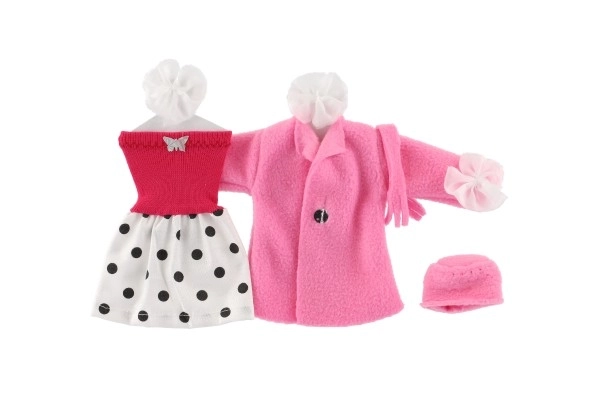 Robes/Vêtements - robes, manteau et bonnet pour poupées assortiment sur carte 22x21cm