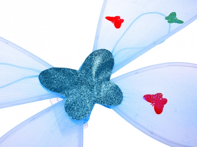 Costume de fée bleue lumineuse pour petite avec ailes de papillon