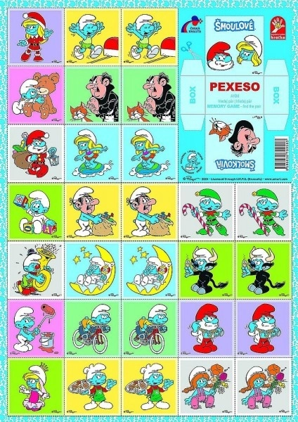 Pexeso Schtroumpfs jeu en papier