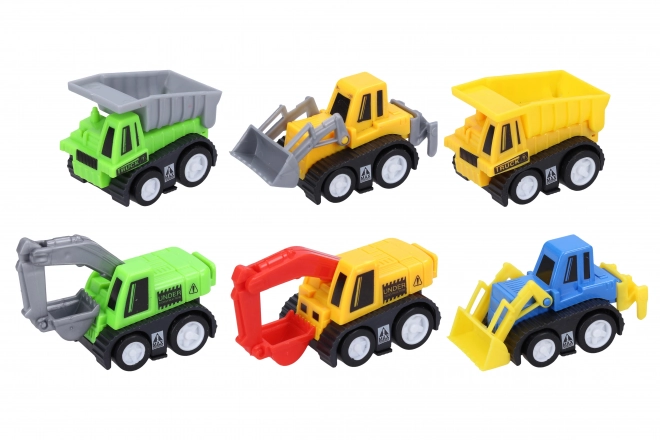 Voitures de construction 6 pcs 6 cm