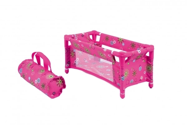 Lit de poupée en métal/plastique pliant dans un sac en tissu 27x14x10cm en sachet