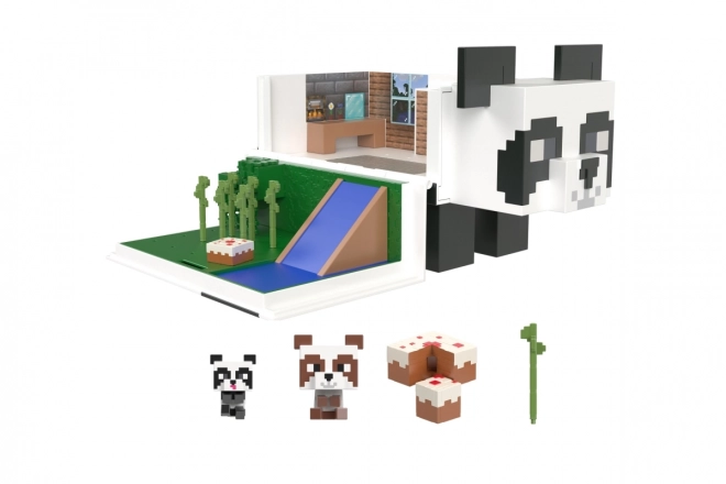 Ensemble de figurines Maison de jeu Minecraft avec panda + 2 figurines