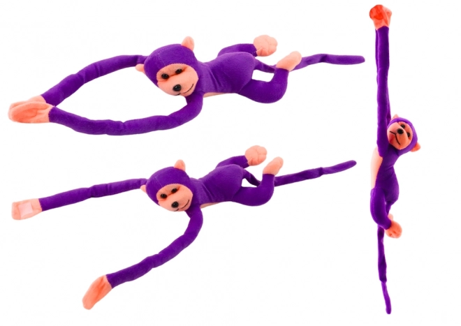 Mascotte en peluche Singe avec son Violet 80 cm