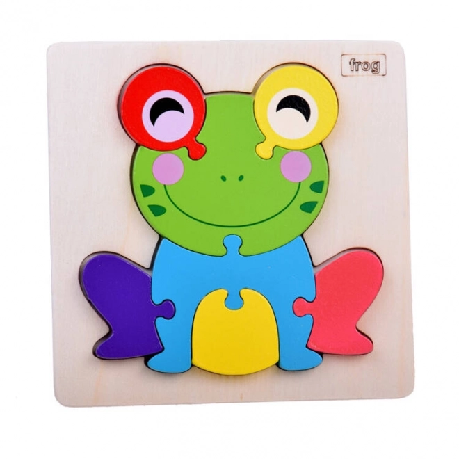 Puzzle 3D en bois grenouille Montessori