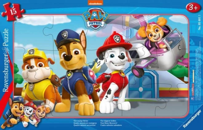 Puzzle La Pat' Patrouille : quatre courageux protecteurs – 15 pièces