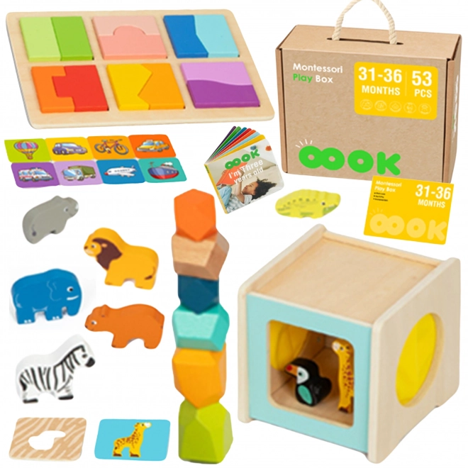 Boîte Montessori éducative pour enfants âgés de 31 à 36 mois