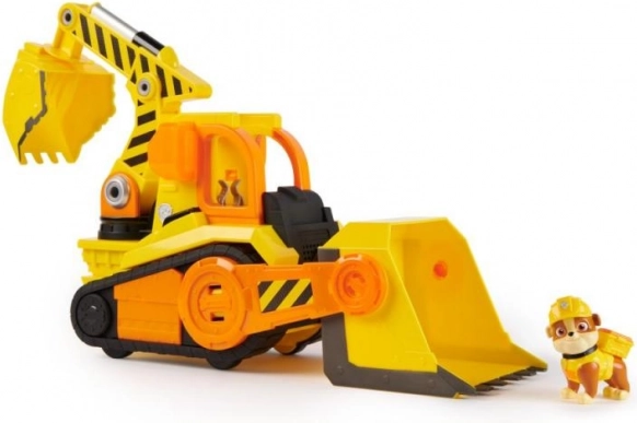Bulldozer deluxe avec lumières et sons avec figurine – PAT’ PATROUILLE RUBBLE ET SON ÉQUIPE