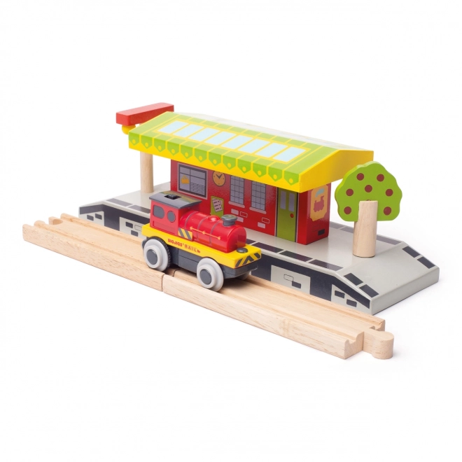 Bigjigs Rail Locomotive Électrique Rouge Puissante