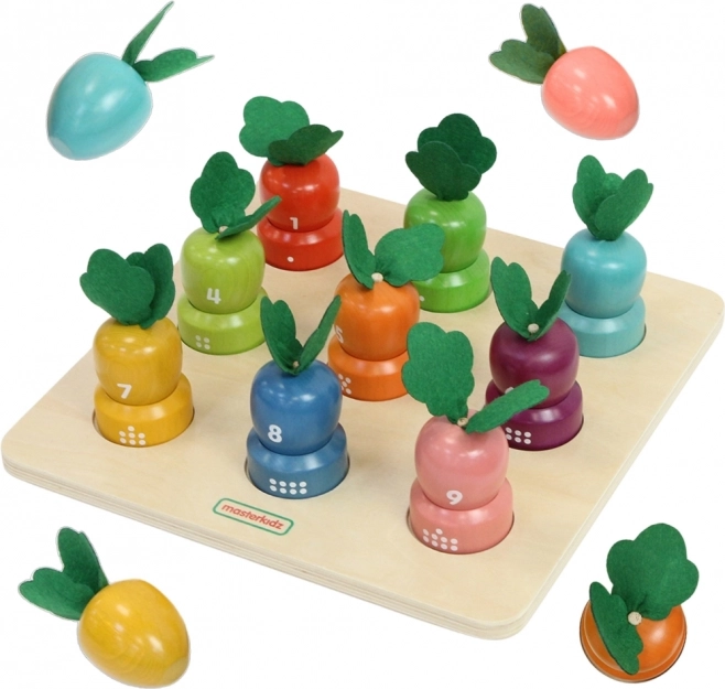 Table d’apprentissage en bois Ferme de légumes 1–9 MASTERKIDZ