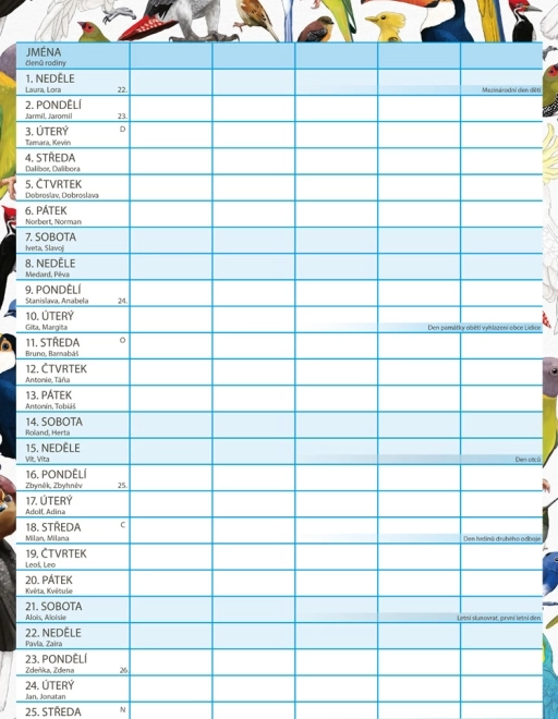 Calendrier de planification familiale Animalium 2026