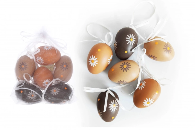 Oeuf peint en plastique décoratif 6 cm, 6 pcs