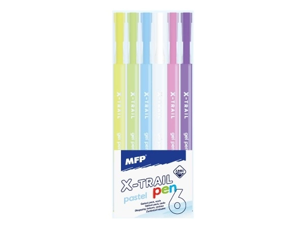 Stylo gel pastel 6 pcs plastique sous blister 6x15x1,5cm