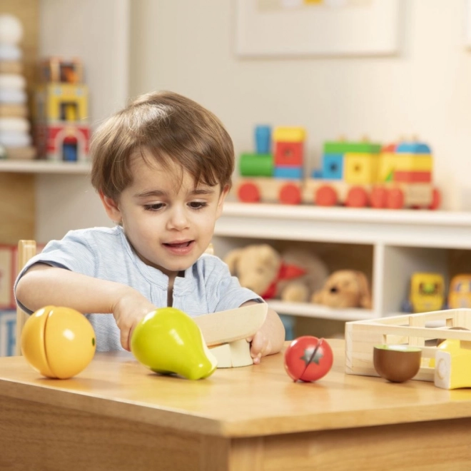 Ensemble de fruits en bois à couper
