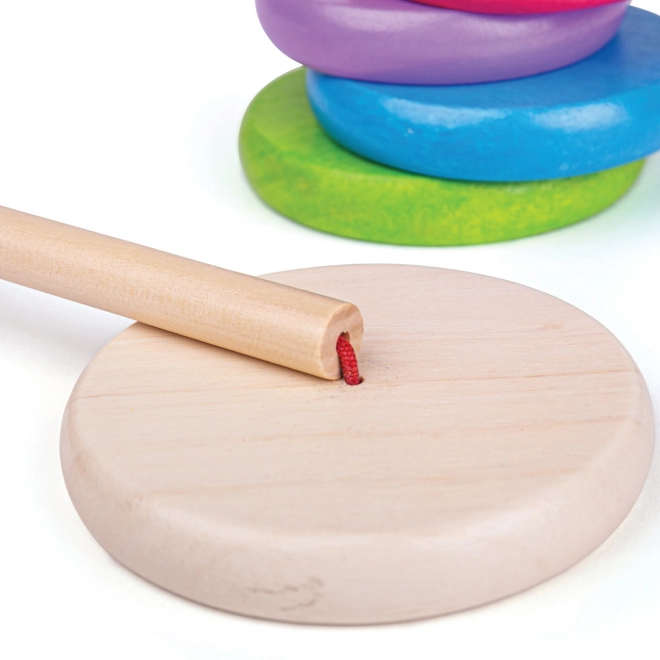 Jouet empilable en bois arc-en-ciel pour enfants