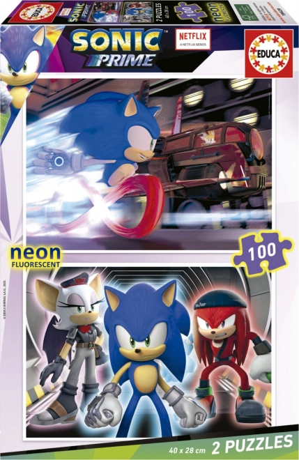 Puzzle lumineux Sonic Prime 2x100 pièces