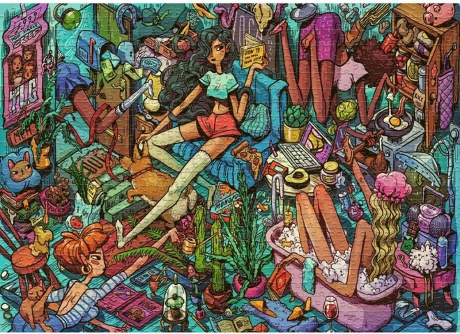 Puzzle Colocataires à la maison 1000 pièces