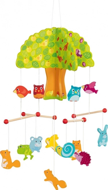 Goki mobile suspendu en bois Maison dans l’arbre avec animaux