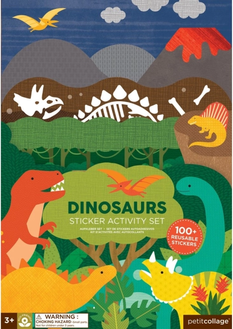 Petit Collage autocollants réutilisables – scène de dinosaures