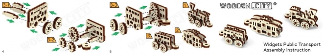 Puzzle 3D Moyens de transport - Wooden City mini ensemble