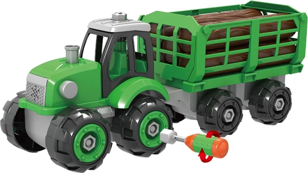 Tracteur à visser avec remorque à bois 32 cm
